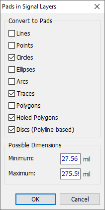 DXF Pads in Signal Layers