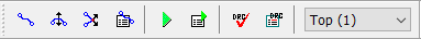 Route toolbar: routing tool icons, run/skip buttons, additional route icons, layer selector dropdown (Top (1))